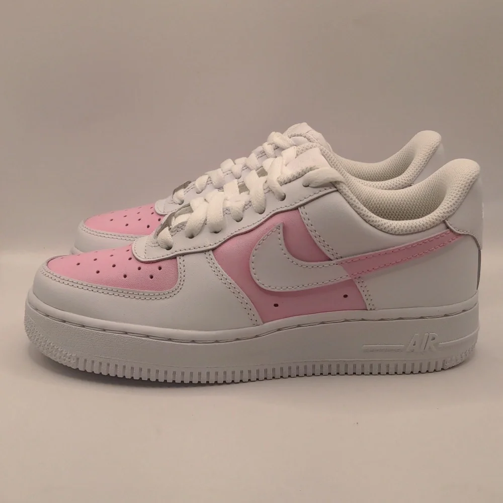 New Nike Air Force 1 Women's Custom Sneakers Pink/White Sz 5 - Picture 4 of 14